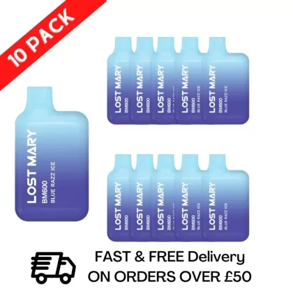 Blue Razz Ice – Lost Mary 600 Puff Bars Pack Of 10 BM600