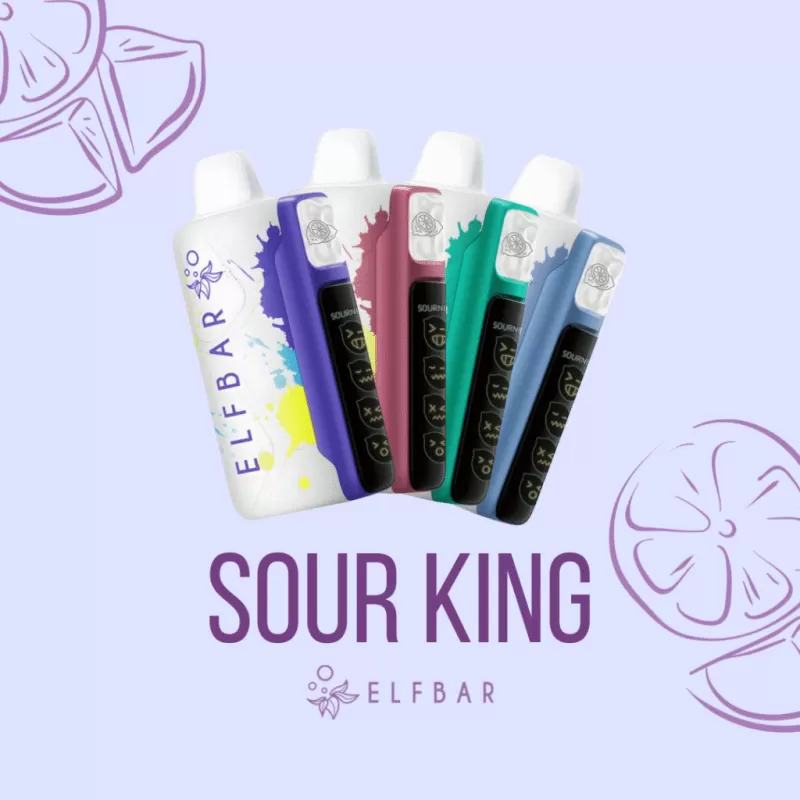 Elf Bar Sour King 30K Rechargeable Disposable Kit (30000 Puffs) - Sour Apple Candy - Image 2