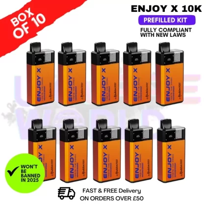 Strawberry Raspberry Cherry Enjox X 10K Puff Prefilled Pod Kits Box Of 10