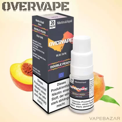 Overvape Nikotinsalz Liquid – Double Peach - 20mg/ml, Nikotinfrei; Glycerin, Nikotinlaktat