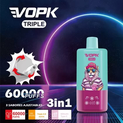 VOPK Triple 60000 60K Puffs 3-in-1 Disposable Vape