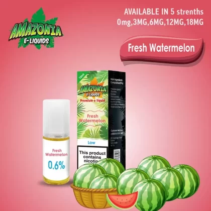 Fresh Watermelon 50/50 E-Liquid 10ml By Amazonia