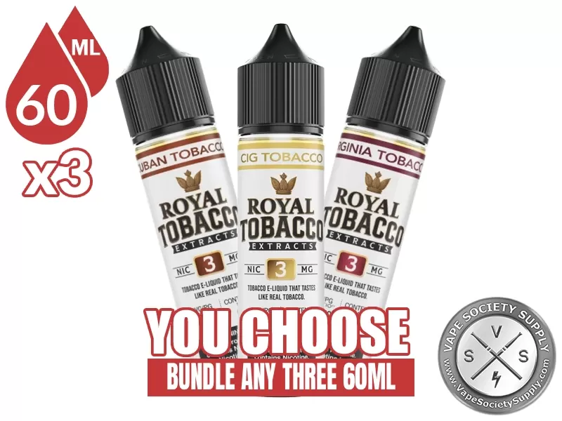 Royal Tobacco E-Juice Bundle 3x60ml (180ml)