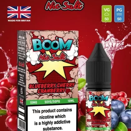 Blue Cherry Cranberry Boom Nic Salt E Liquid 10ml | 10mg & 20mg | 50/50 VG/PG