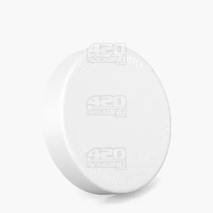 POLLEN GEAR | Child Resistant Kolossus Push Down & Turn Plastic Caps w/ PE Foam Liner | 66mm – Matte White – 540 Count