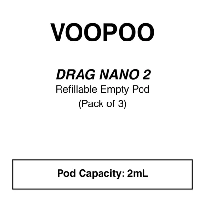 Voopoo – Drag Nano 2 – Refillable Pod – Pack of 3 - 0.8ohm, 1.2ohm