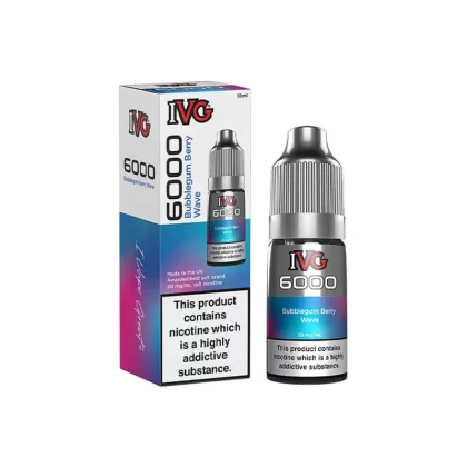 IVG 6000 Bubblegum Berry Wave E Liquid 10ml - Nicotine Strength#20mg>10mg