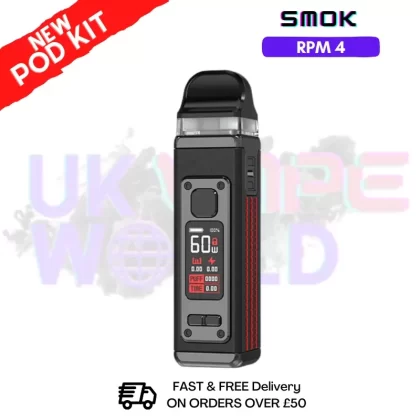 Black Leather Smok Rpm 4 Pod Kit + Free Nic Salt