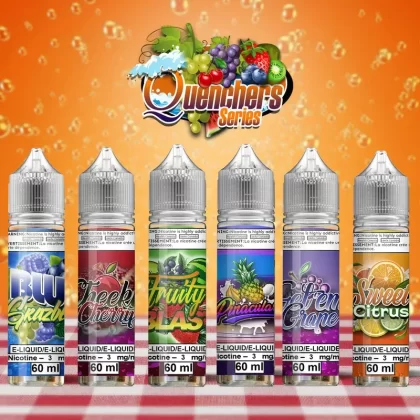Vaping Dream – Quenchers (6 Flavors) - Size#30>60~Nicotine#0>3>6>12>18>10 mg Salt>20 mg Salt>35 mg Salt>50 mg Salt