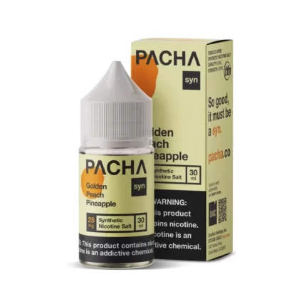 PACHA syn Golden Peach Pineapple 30ml Nic Salt Vape Juice – Pachamama - Eightvape