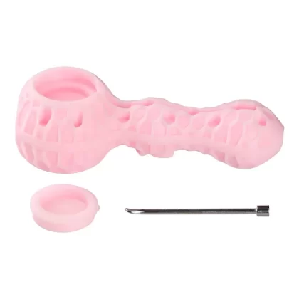 Pink 2-in-1 Silicone Hand Pipe – 4.5in - Vape Store
