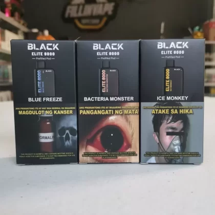 Black Elite 8000 puffs prefilled disposable pod - blue freeze (blueberry ice)