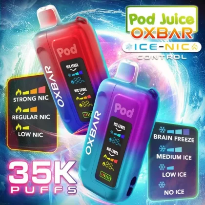OXBAR x Pod Juice ICE-NIC 35K - Clear Blue
