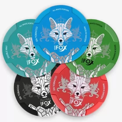 White Fox Nicotine Pouches UAE - White Fox Black Edition 22.5mg, White Fox Double Mint 12mg