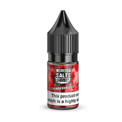 STRAWBERRY LACES SHERBET NICOTINE SALT E-LIQUID BY MOREISH SALTS - Nicotine Strength#10ml Bottle - 10mg Nicotine>10ml Bottle - 20mg Nicotine