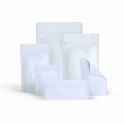 Smell Proof Mylar Bags – Solid White - Discountvapepen