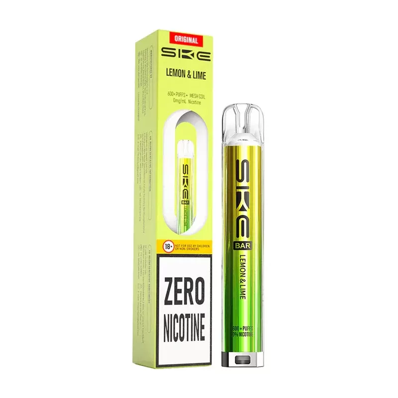 SKE Bar 600 Zero Nicotine Prefilled Pod Kit Lemon Lime - Strength#20mg (BBF6DC)