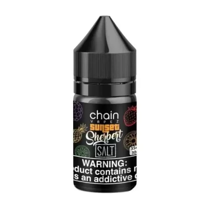 Sunset Sherbert Nicotine Salt by Chain Vapez - Size#30ml~Nicotine#35MG>50MG