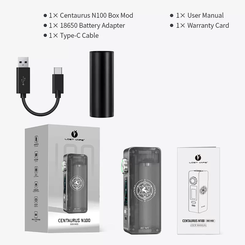 Lost Vape Centaurus N100 Kit with Centaurus Sub Ohm Tank 5ml - Blue Waves - Image 3