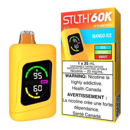 STLTH 60K Disposable Vape Device - Mango Ice - 20mg/ml