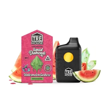 Tre House Watermelon Gusherz – Live Rosin Liquid Diamonds Indica THC Vape Pen – 3.5g