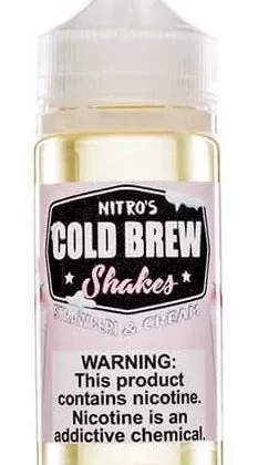 Strawberi & Cream E Liquid by Nitro’s Cold Brew Shakes 100ml Short Fill