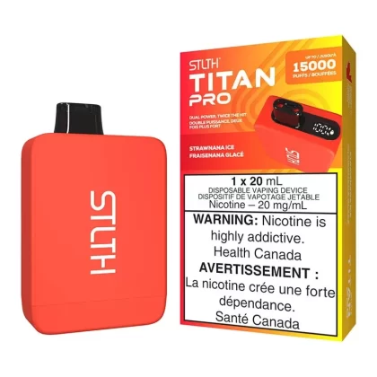 STLTH Titan Pro Disposable Vape Device – Strawnana Ice - Nicotine Strength#20mg/ml