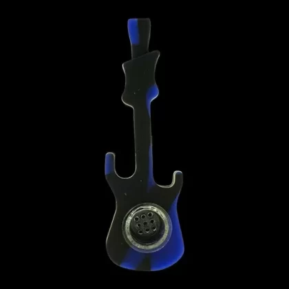 Silicone Guitar Hand Pipe with Glass Bowl