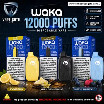Waka Nova Rechargeable Disposable Vapes 12,000 Puffs - 18 mg / Grape