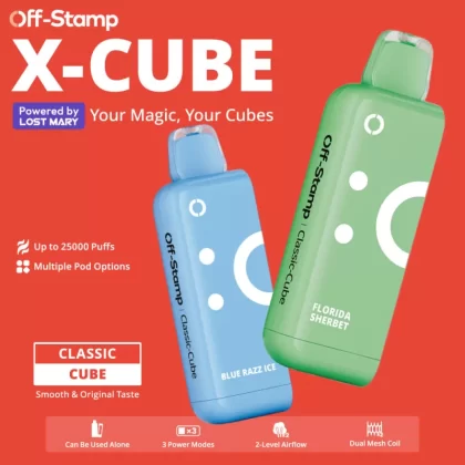 Off-Stamp X-CUBE Classic Cube 25K Disposable POD Powered By LOST MARY – 25000 Puffs - Rocket Popsicle/Rocket Freeze