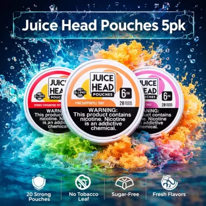 Juice Head Pouches 5pk - Mango Strawberry Mint / 6mg - Vapeciga (A499FE)