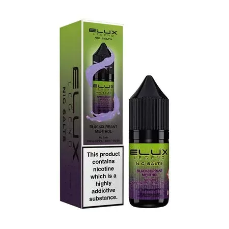 Elux Legend Nic Salts Blackcurrant Menthol E Liquid 10ml - Nicotine Strength#20mg>10mg