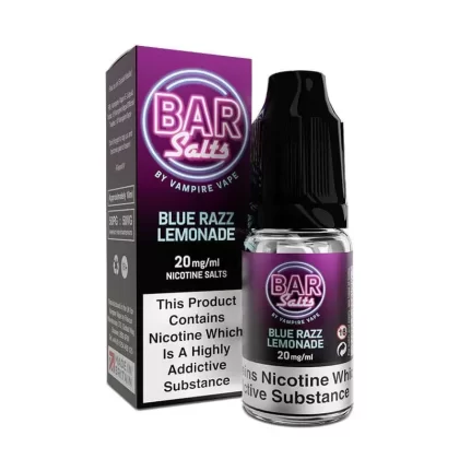 Blue Razz Lemonade Bar Salts by Vampire Vape – 5mg, 10mg, 20mg Nicotine Strengths (Pack of 10)