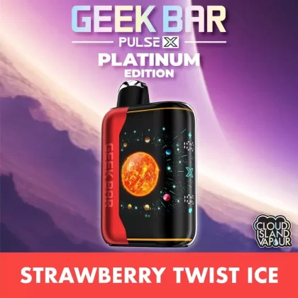 GEEK BAR PULSE X PLATINUM EDITION Disposable Vape – Strawberry Twist Ice