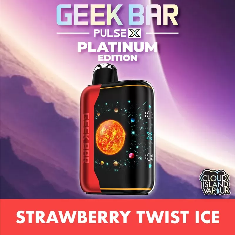 GEEK BAR PULSE X PLATINUM EDITION Disposable Vape – Strawberry Twist Ice