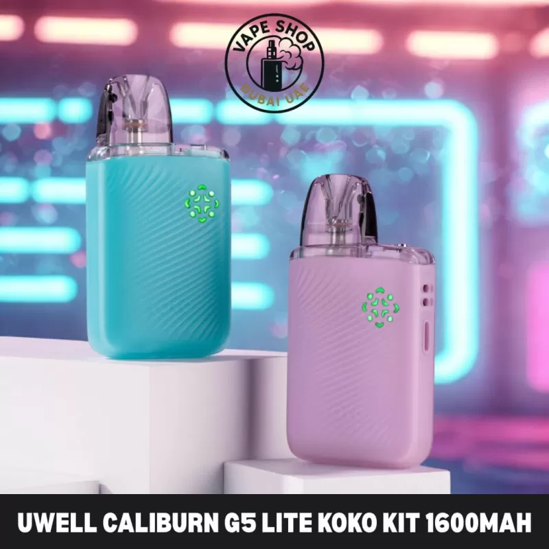 Uwell Caliburn G5 Lite KOKO Kit 1600mAh 3ml in the UAE - Coral Orange, Creamy Celadon