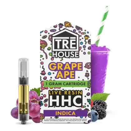 Tre House Live Resin Grape Ape HHC Cartridge – 1000mg