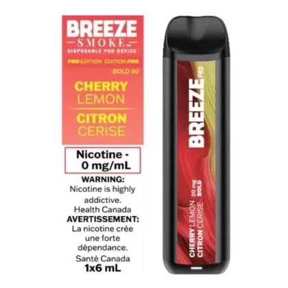 Breeze Pro Cherry Lemon Zero Nic Disposable Vape