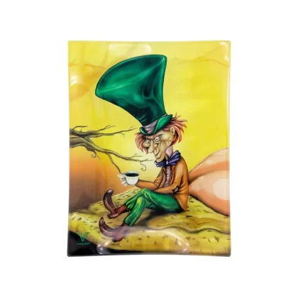 V Syndicate Mad Hatter Shatter Resistant Glass Rolling Tray – 6.5in
