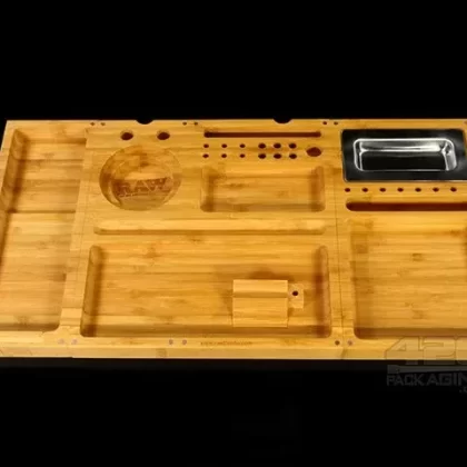 RAW Magnetic Wooden Triple Flip Rolling Tray - Ejuicewarehouse