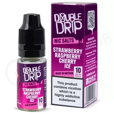 Strawberry Raspberry Cherry Ice Nic Salt E-Liquid by Double Drip