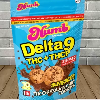Numb Cannabis Co Delta 9 + THCP Chocolate Chip Cookies 200mg