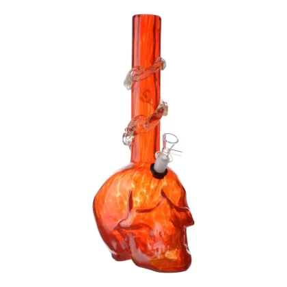 Large Dappled Skull Bong – 14in