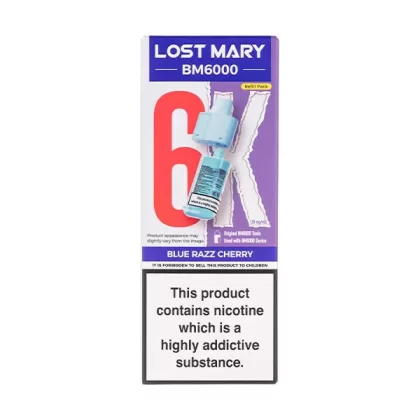 Blue Razz Cherry BM6000 Prefilled Pod + Refill by Lost Mary - Vapesuperstore Co