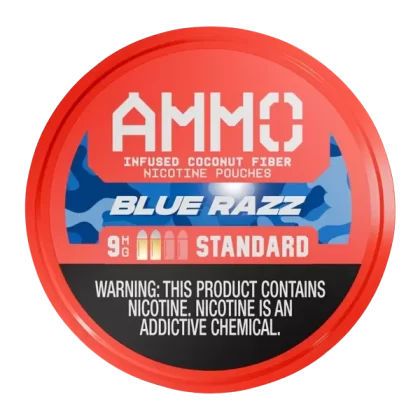 Blue Razz AMMO Nicotine Pouches - Customer Group#Consumer~Nicotine#Standard 9mg>Strong 12mg>Magnum 15mg~Size#Single>5 Pack