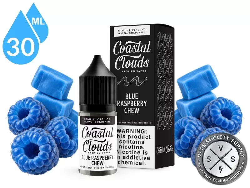 Blue Raspberry Chew Coastal Clouds Salt 30ml - Vape Product, Vape Product