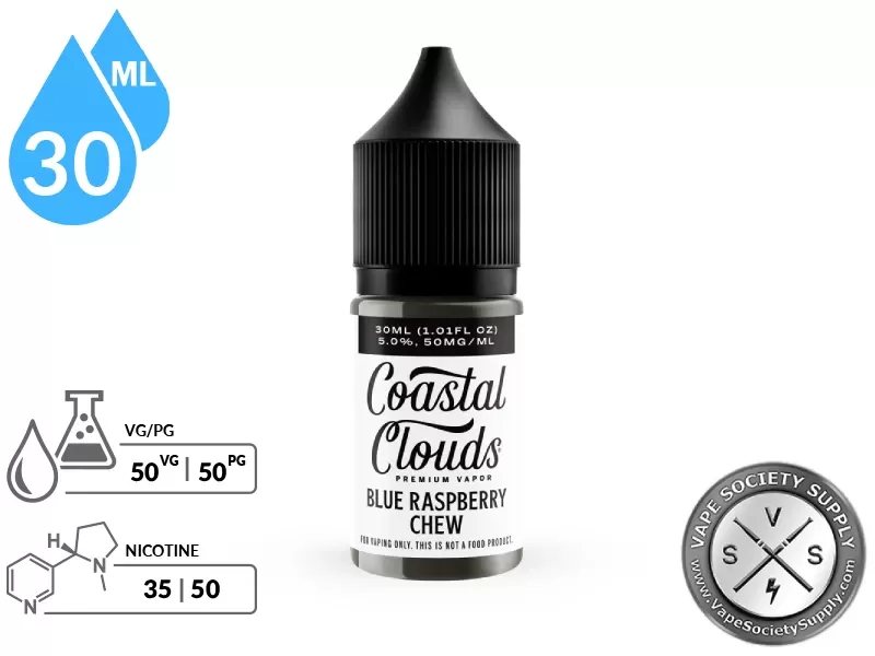 Blue Raspberry Chew Coastal Clouds Salt 30ml - Vape Product, Vape Product - Image 2