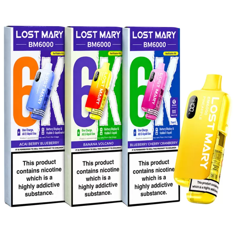 Lost Mary BM6000 Prefilled Vape KIT 0mg - Blueberry Sour Raspberry