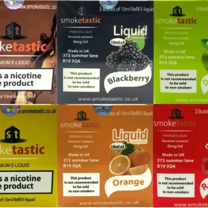 SmokeTastic E liquid 10ml ELiquid (6MG) Pack of 3 Bottles 10ml E-Liquid UK Seller