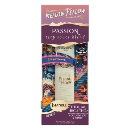 Mellow Fellow Passion Blend – Terp Sauce 1ml Disposable Spinner Vape – Flavorwave (Hybrid)